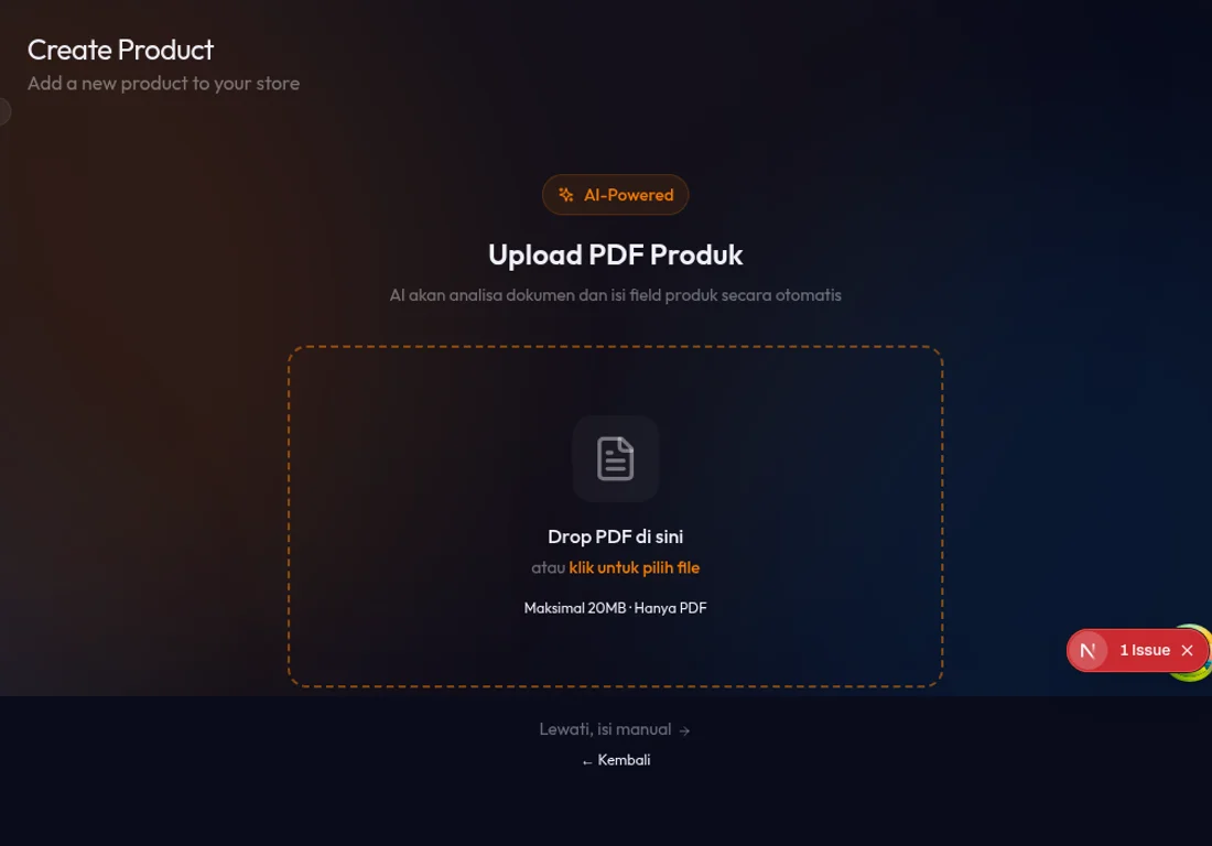 Zona upload PDF drag-and-drop